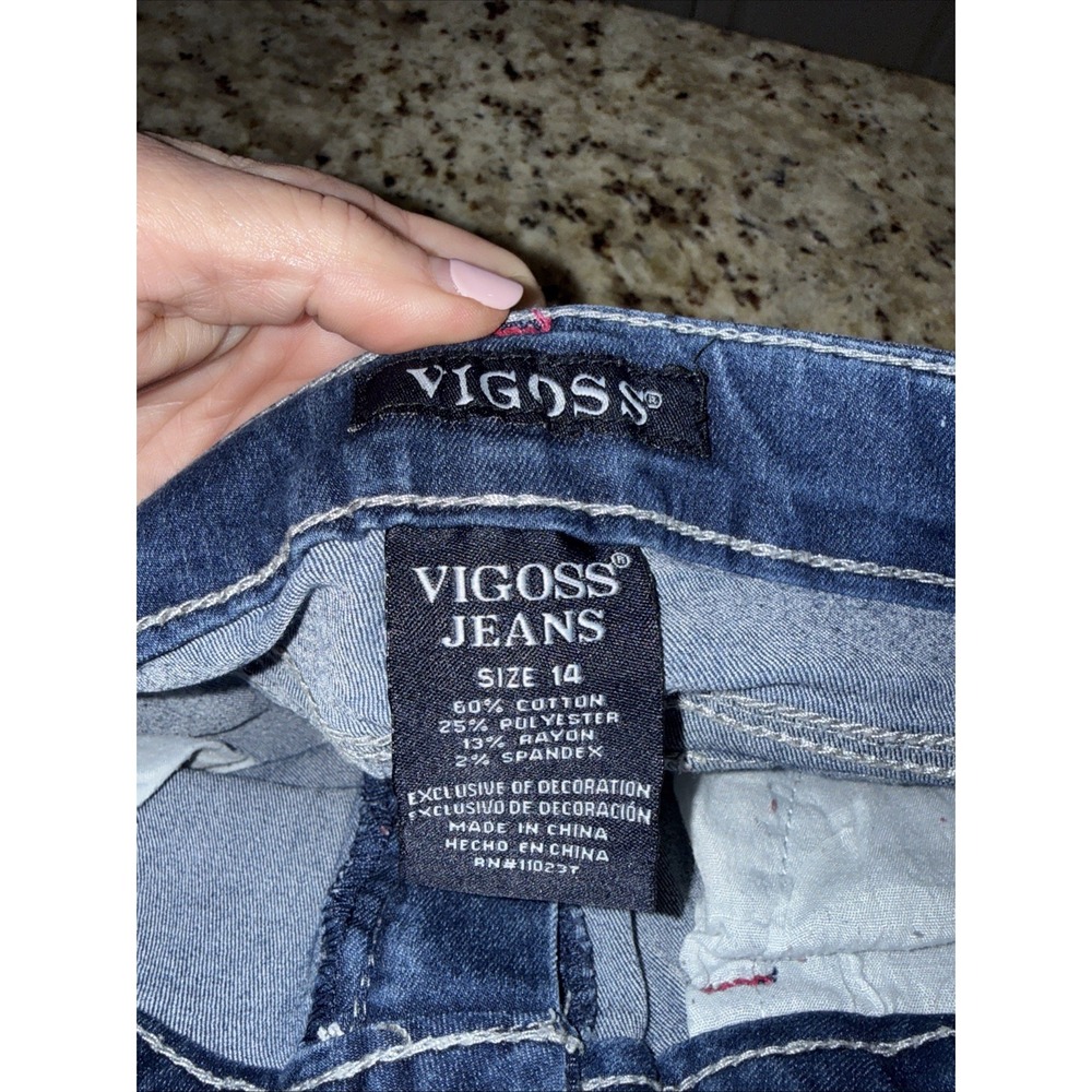Mudd Jeans, Youth Girls Junior Size 14 Blue, Denim, Pockets, Straight Capri 5173 - Picture 4 of 11